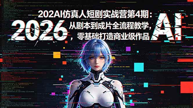 (18656期)2026AI仿真人短剧实战营第4期:从剧本到成片全流程教学,零基础打造商业级作品-优优云网创