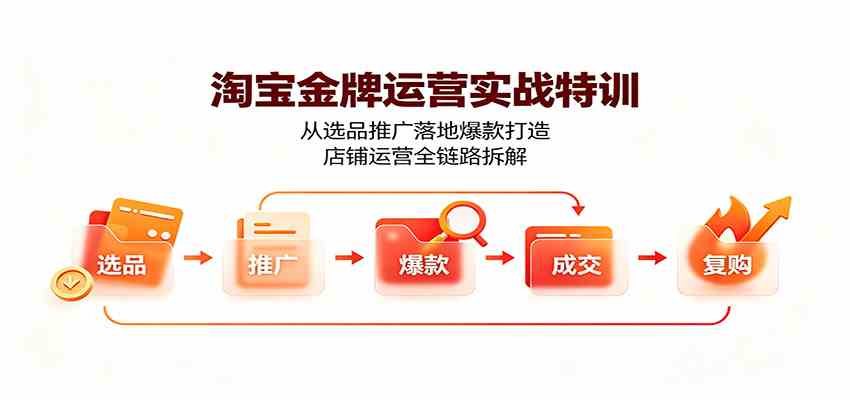 淘宝金牌运营实战特训：从选品推广落地爆款打造，店铺运营全链路拆解-优优云网创