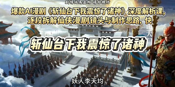爆款AI漫剧《斩仙台下我震惊了诸神》深度解析课，逐段拆解仙侠漫剧镜头与制作思路，快速复刻爆款创作模式-优优云网创