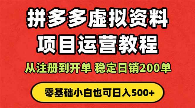（16220期）拼多多开店运营课程： 蓝海变现玩法，轻松实现睡后收入 零基础小白也可…-优优云网创