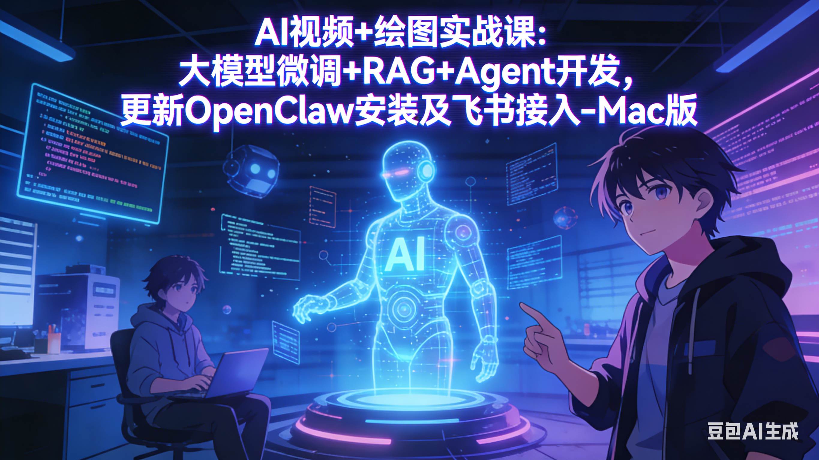 （17594期）AI视频+绘图实战课：大模型微调+RAG+Agent开发，更新OpenClaw安装及飞书接入-Mac版-优优云网创
