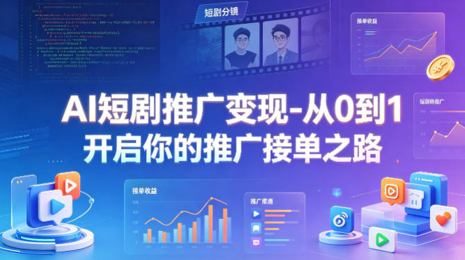 AI短剧推广变现-从0到1开启你的推广接单之路-优优云网创