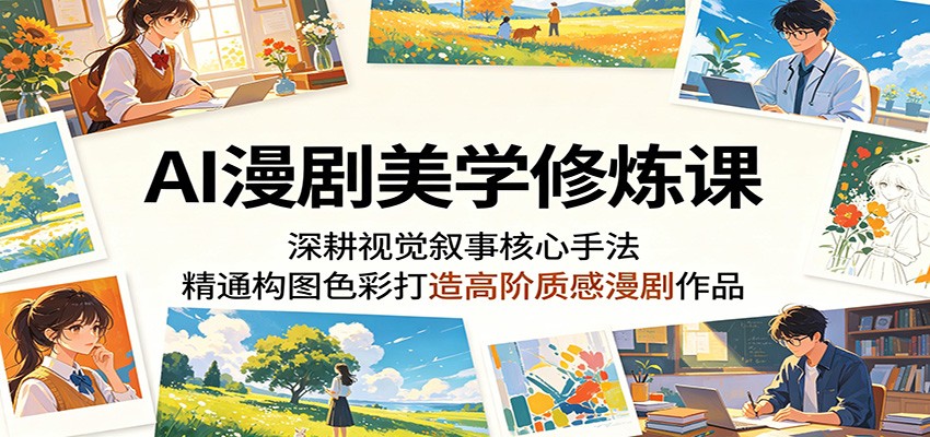 AI漫剧美学修炼课：深耕视觉叙事核心手法，精通构图色彩打造高阶质感漫剧作品-优优云网创