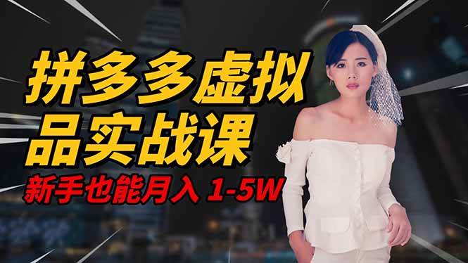 （16492期）2025 拼多多虚拟品系统实战课，轻资产项目，可矩阵开工作室，新手也能…-优优云网创