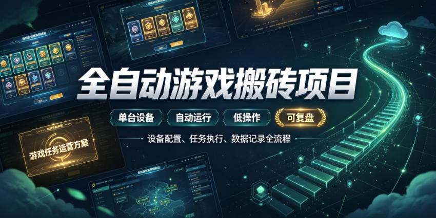 实现全自动游戏搬砖躺賺,每日稳定收益千元,近几年最稳,一台设备就能做!【揭秘】-优优云网创