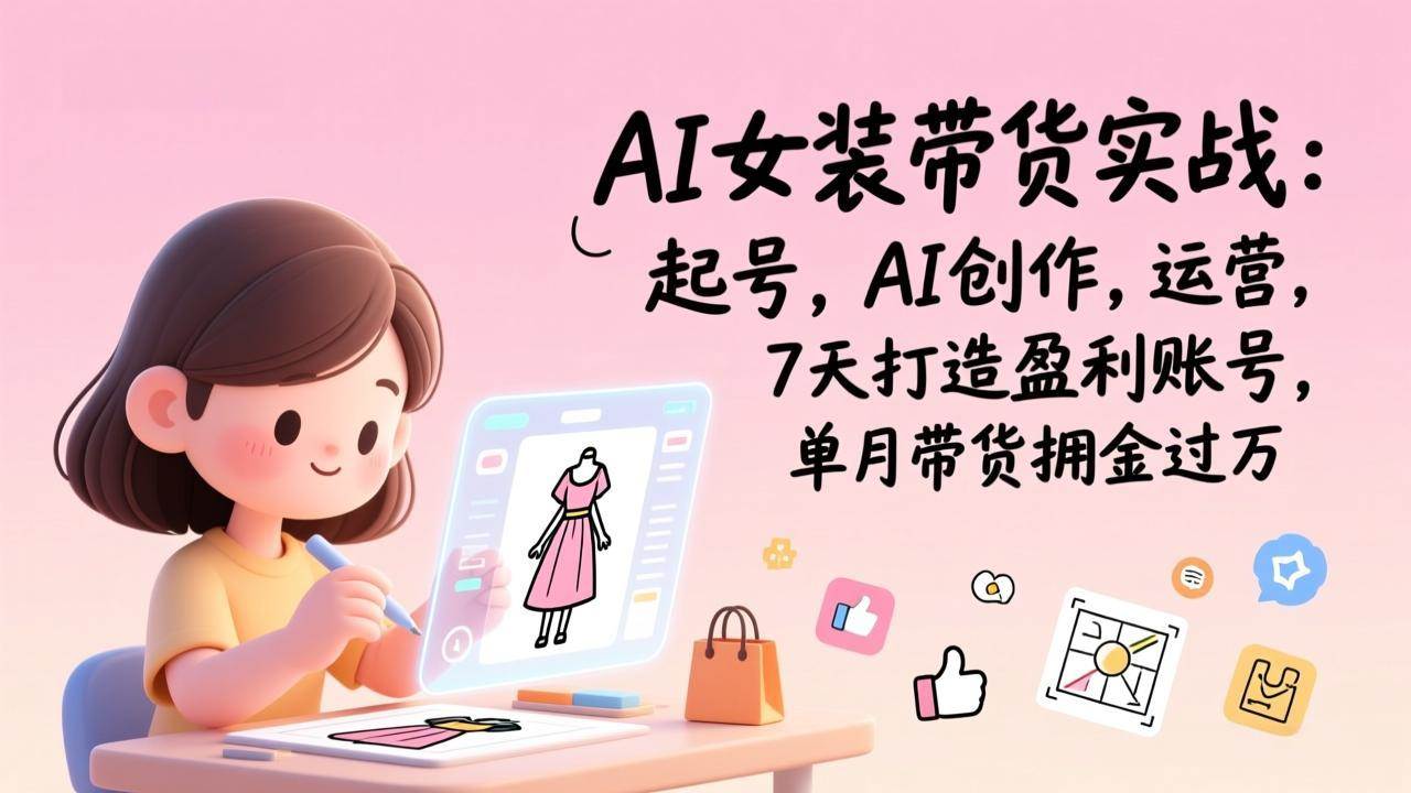 （17088期）AI女装带货实战：起号，AI创作，运营，7天打造盈利账号，单月带货佣金过万-优优云网创