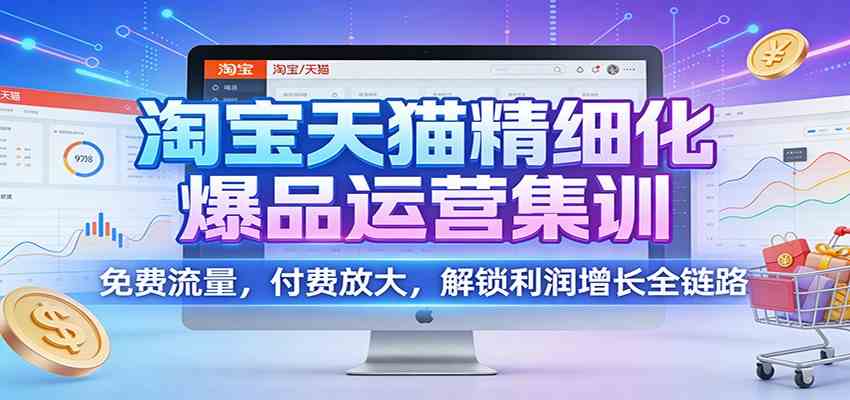 淘宝天猫精细化爆品运营集训:免费流量,付费放大,解锁利润增长全链路-优优云网创