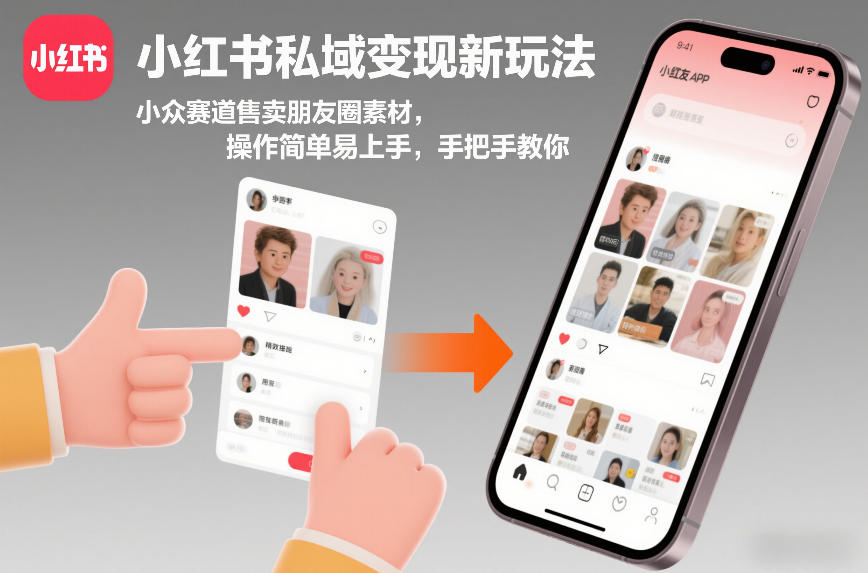 小红书私域变现新玩法,小众赛道售卖朋友圈素材,操作简单易上手,手把手教你-优优云网创