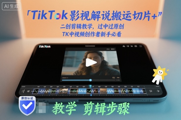 TikTok影视解说搬运切片+二创剪辑教学,过中过原创,TK中视频创作者新手必看-优优云网创