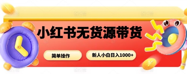 小红书无货源带货项目，简单无脑，新人小白日入多张-优优云网创