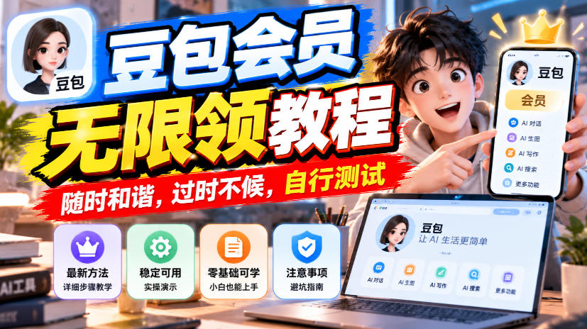 豆包会员无限领教程，随时和谐，过时不候，自行测试-优优云网创