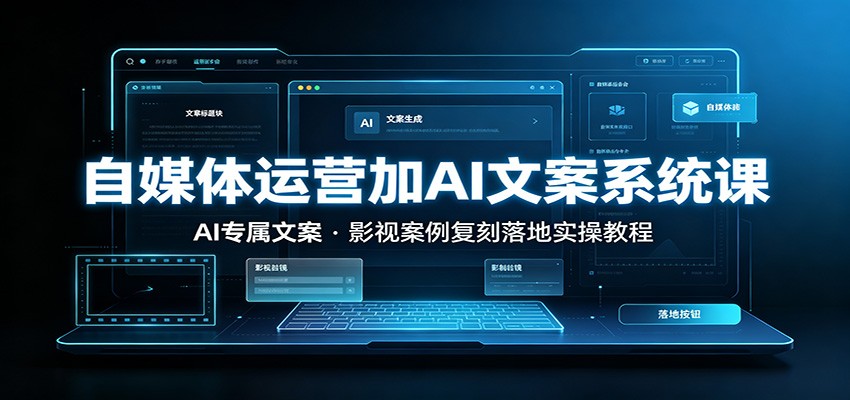 自媒体运营加AI文案系统课：：AI专属文案，影视案例复刻落地实操教程-优优云网创