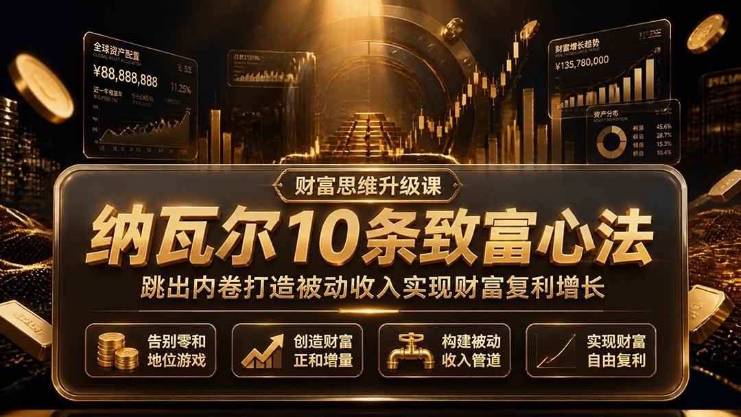 (19628期)付费文章:纳瓦尔10条致富心法,跳出内卷打造被动收入实现财富复利增长 (19628期)付费文章:纳瓦尔10条致富心法,跳出内卷打造被动收入实现财富复利增长