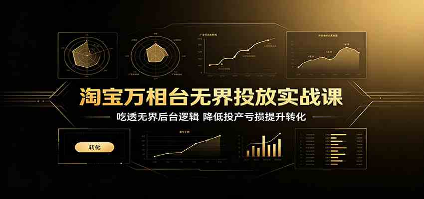 淘宝万相台无界投放实战课:吃透无界后台逻辑,降低投产亏损提升转化-优优云网创