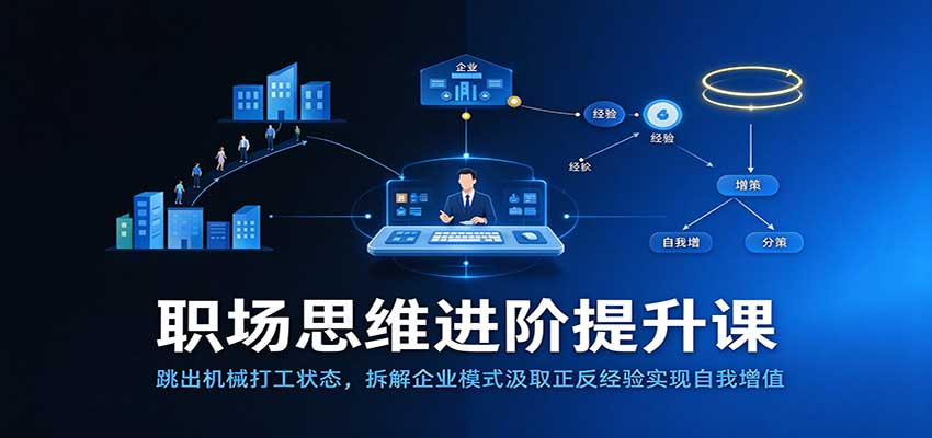 职场思维进阶提升：跳出机械打工状态，拆解企业模式汲取正反经验实现自我增值-优优云网创