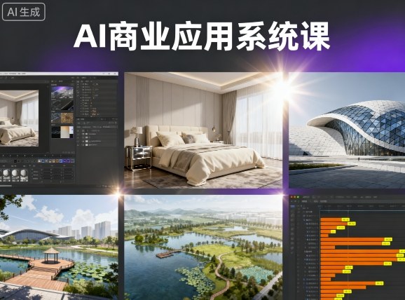 AI商业应用系统课，室内-软装-建筑-景观，智能设计+效果图+动画画实战-优优云网创