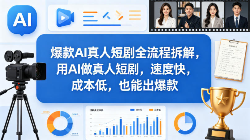 爆款AI真人短剧全流程拆解，用AI做真人短剧，速度快，成本低，也能出爆款-优优云网创