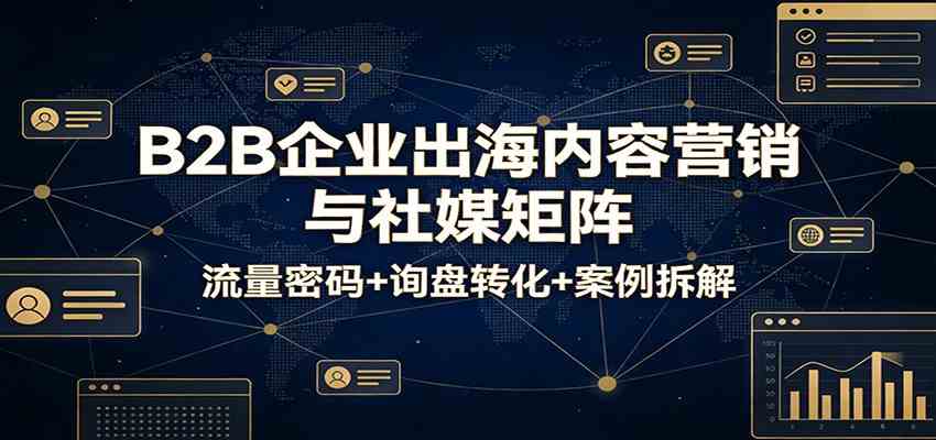 B2B企业出海内容营销与社媒矩阵：流量密码+询盘转化+案例拆解-优优云网创