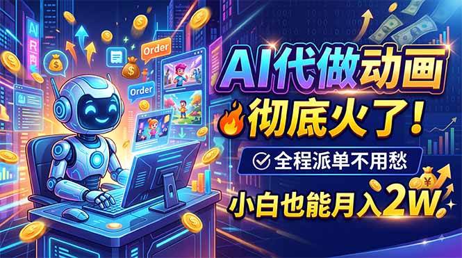 （19828期）AI代做动画，彻底火了！全程派单不用愁，小白也能月入2W-优优云网创