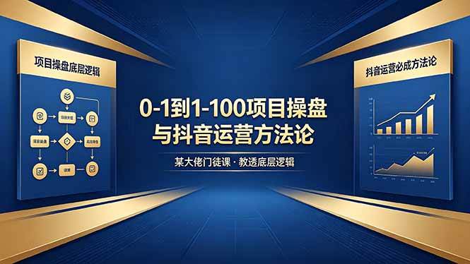 （18382期）0-1到1-100怎么建？某大佬门徒课教透项目操盘底层逻辑+抖音运营必成方法论-优优云网创